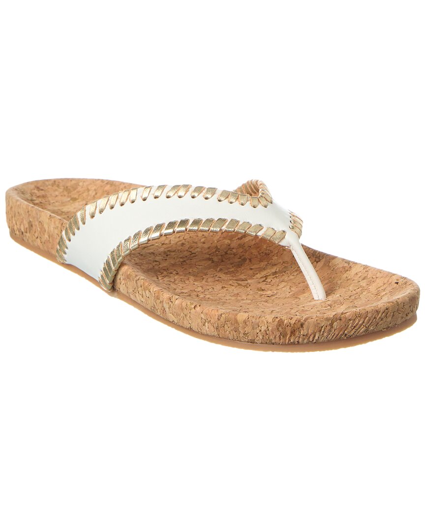 Shop Jack Rogers Thelma Leather Flip Flop In White