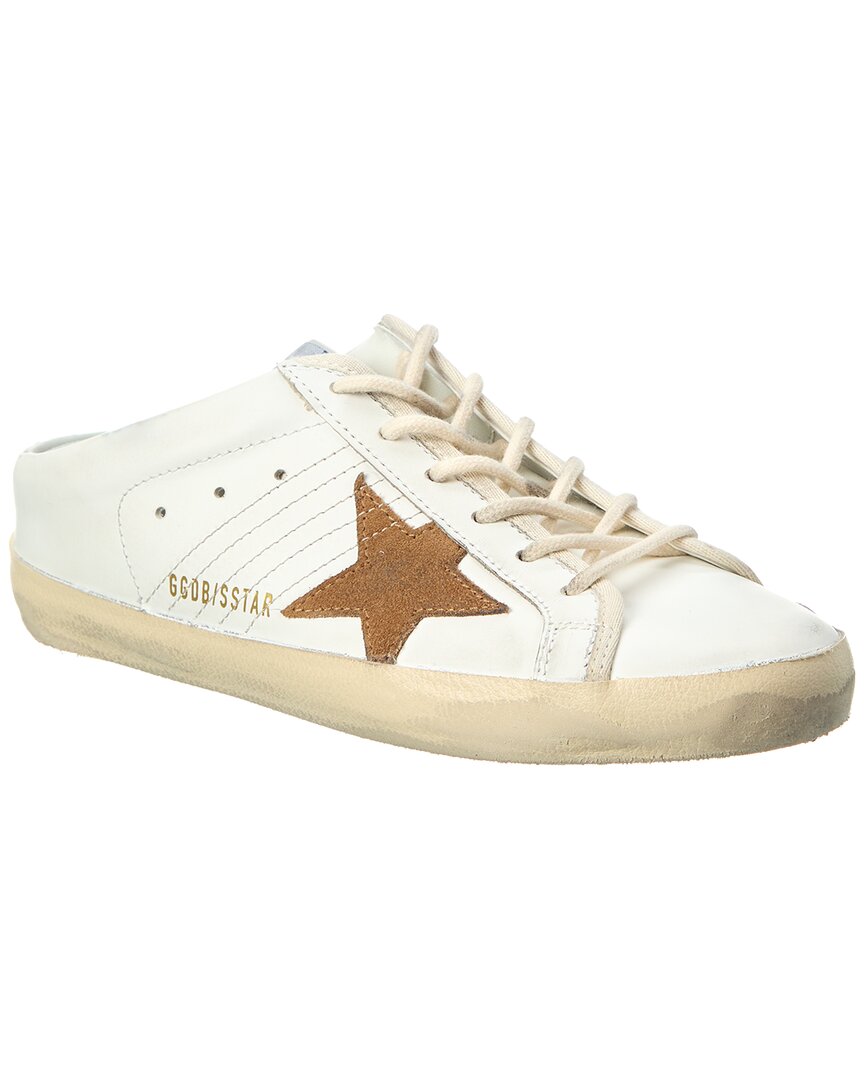 Shop Golden Goose Superstar Sabot Leather Sneaker In White