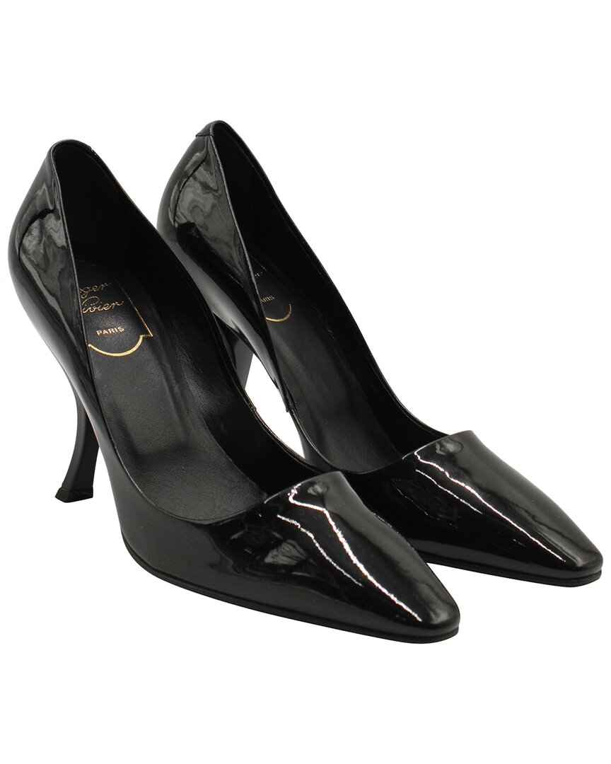 Roger Vivier Women's Patent Leather Curved Heel Pump (authentic Pre-loved) In Black