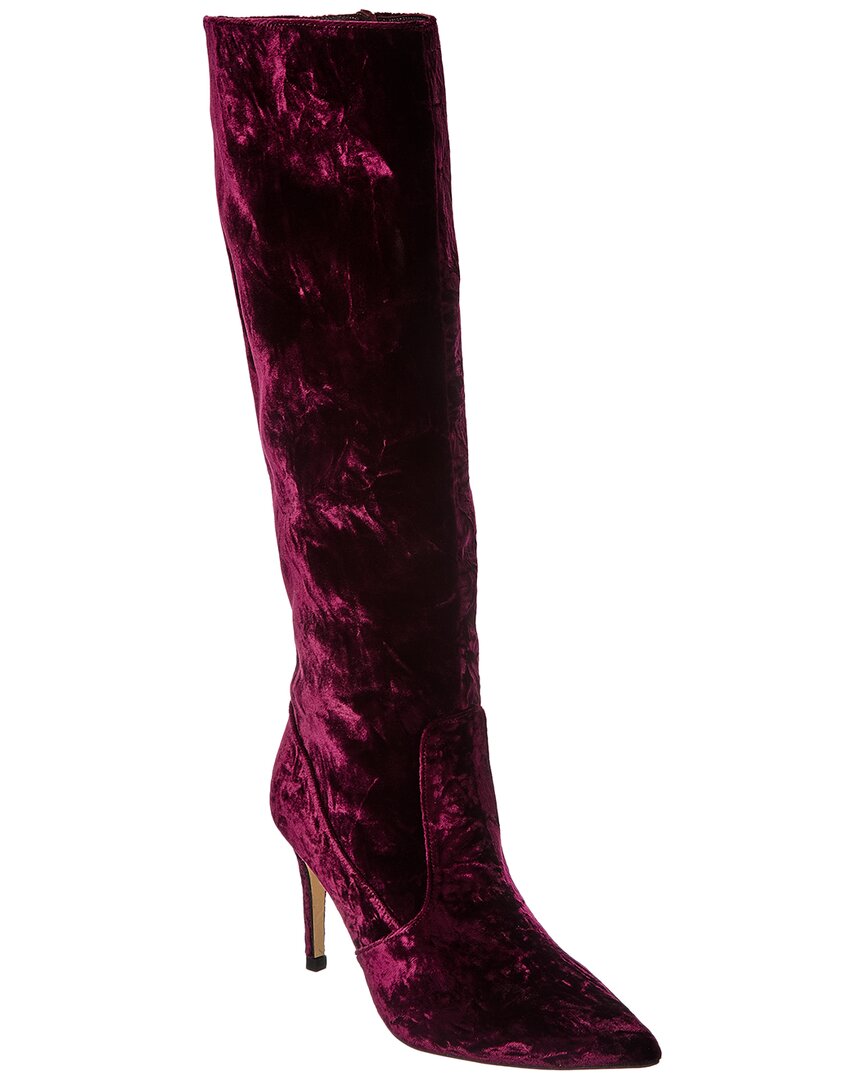 L Agence L'agence Lena Knee High Velvet Boot In Brown