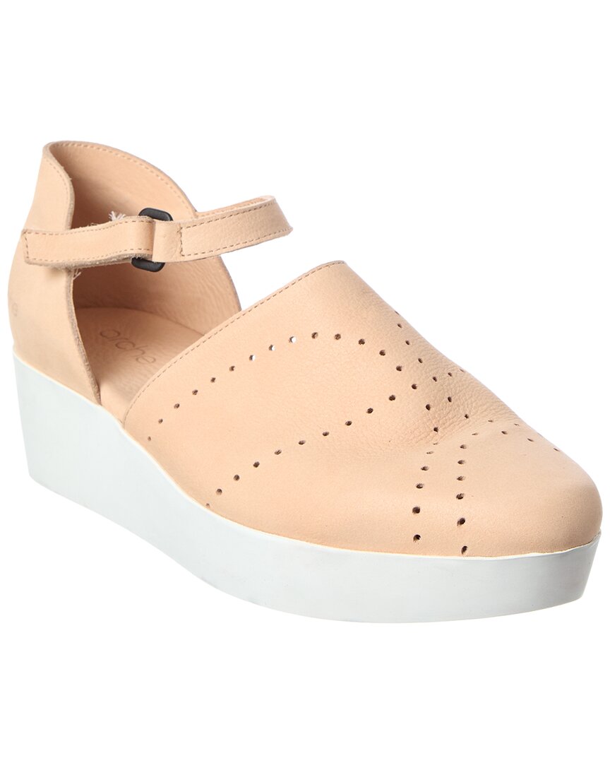 Arche Furbel Leather Flat In Nude