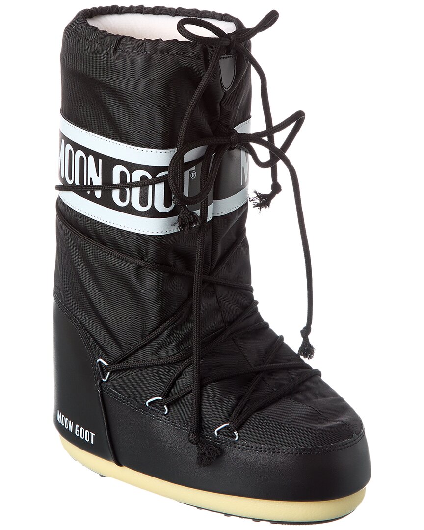 Moon Boot Icon Shell And Faux Leather Snow Boots In Black