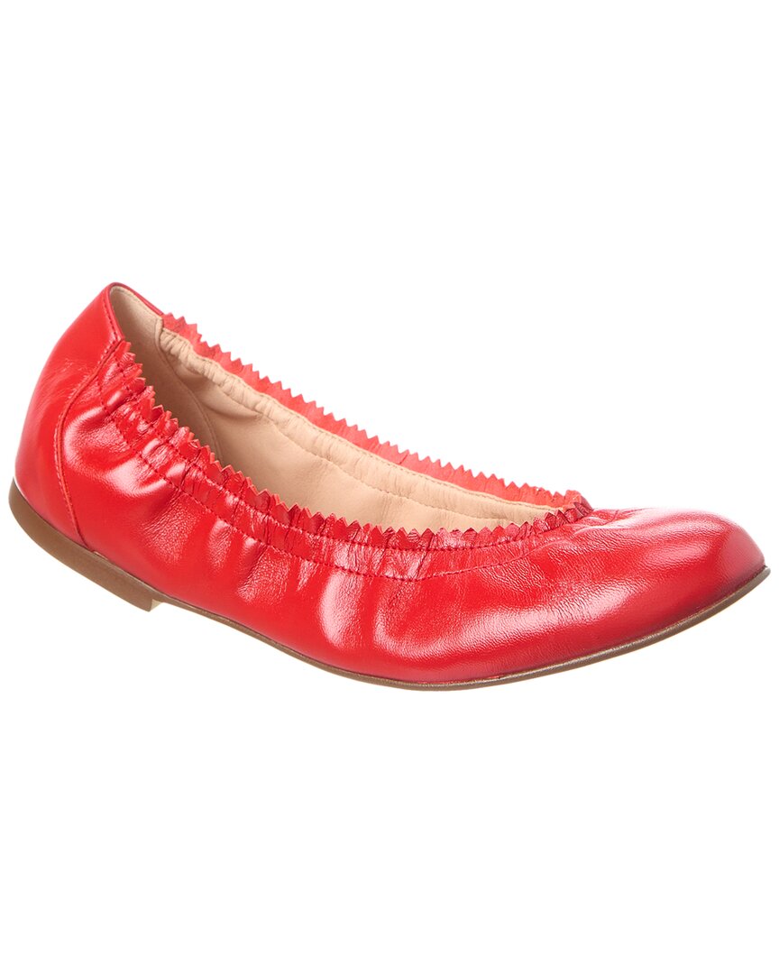 Shop French Sole Cecila Leather Flat In Red