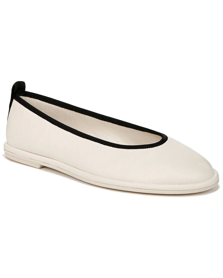 Shop Vince Sofia Leather Flat In White