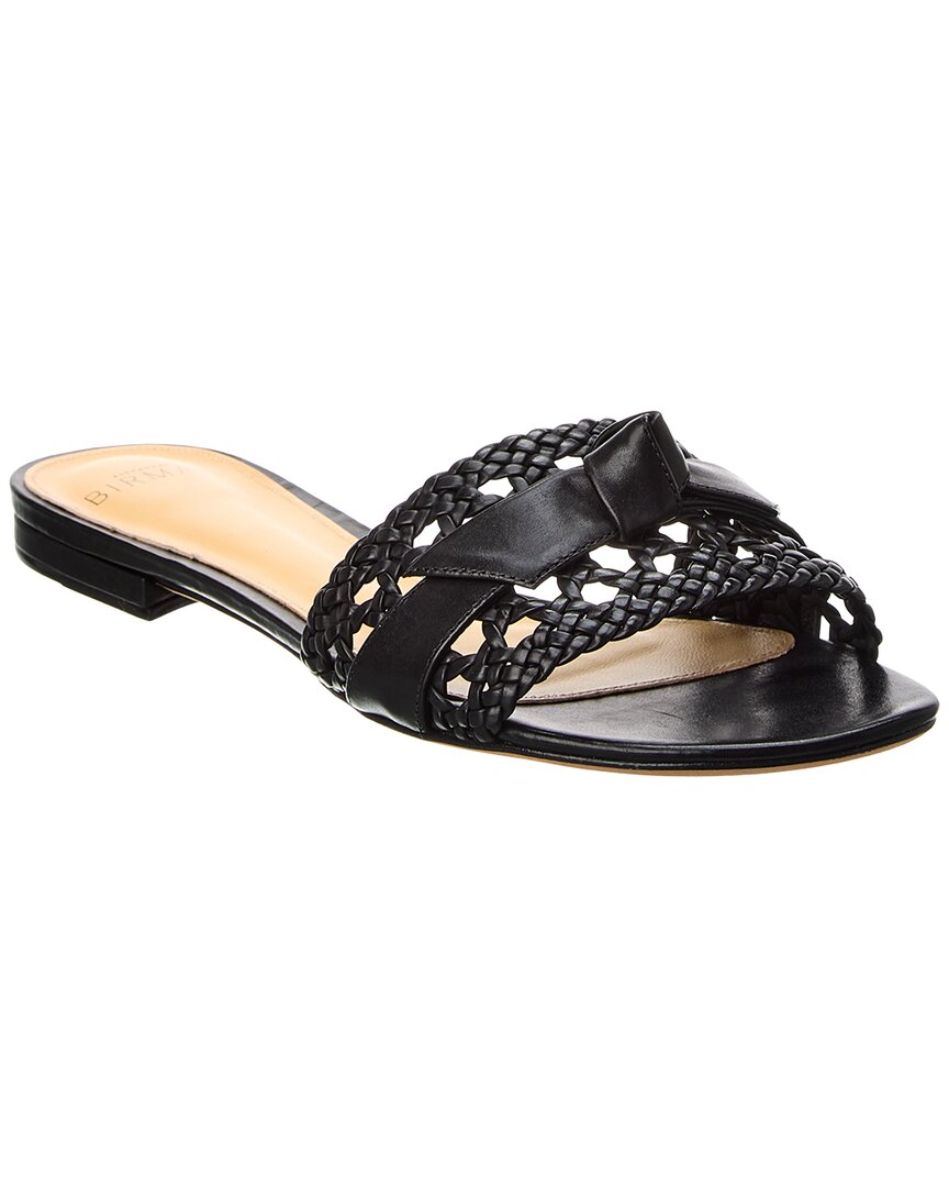 Alexandre Birman Clarita Basketry Leather Sandal In Black