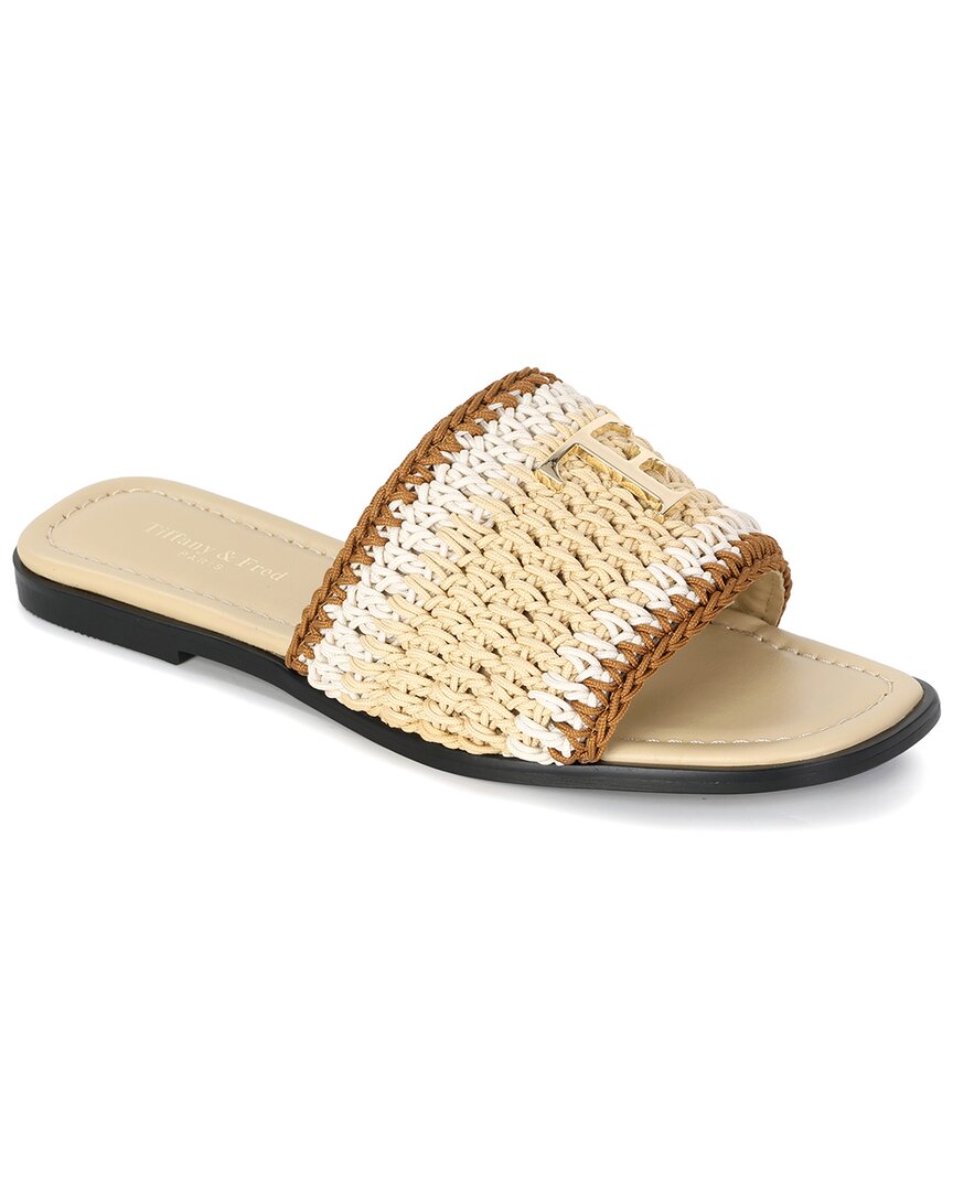 Tiffany & Fred Paris Raffia Sandal In Natural Raffia