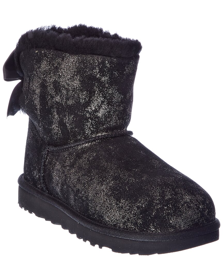 Ugg Mini Bailey Bow Glimmer Suede Boot In Black | ModeSens