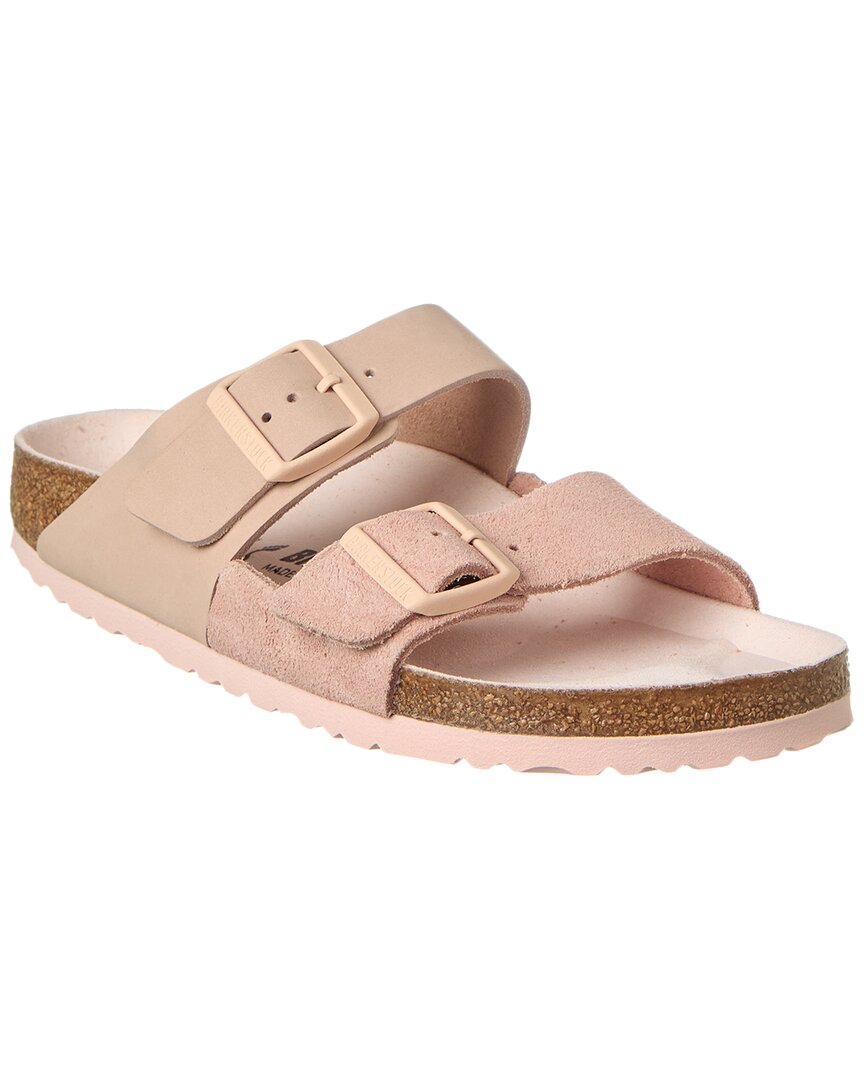 Birkenstock Arizona Split Narrow Leather Sandal In Pink