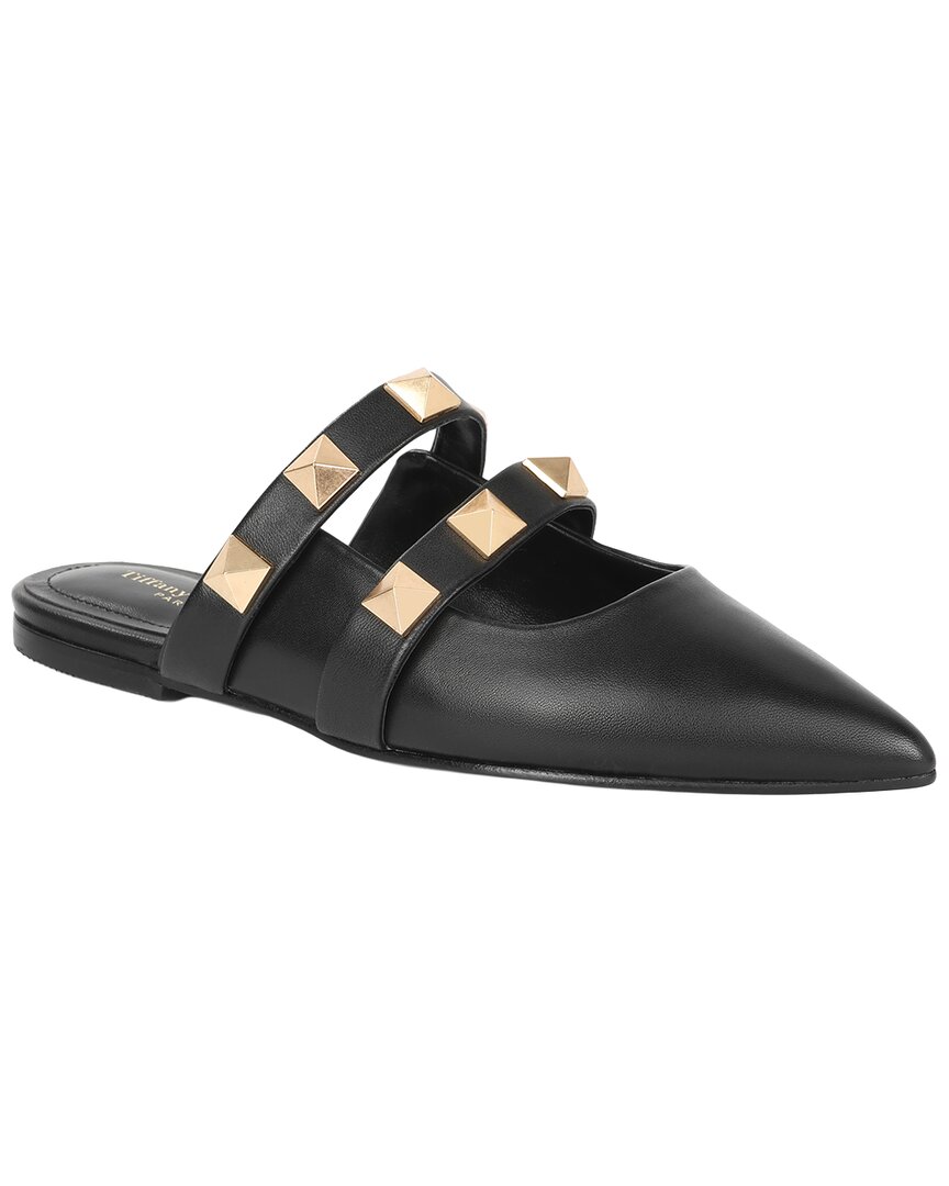 Tiffany & Fred Paris Leather Flat In Black