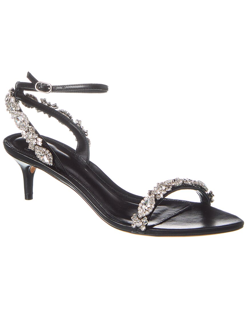 Alexandre Birman Aurora Crystal 50 Leather Sandal In Black