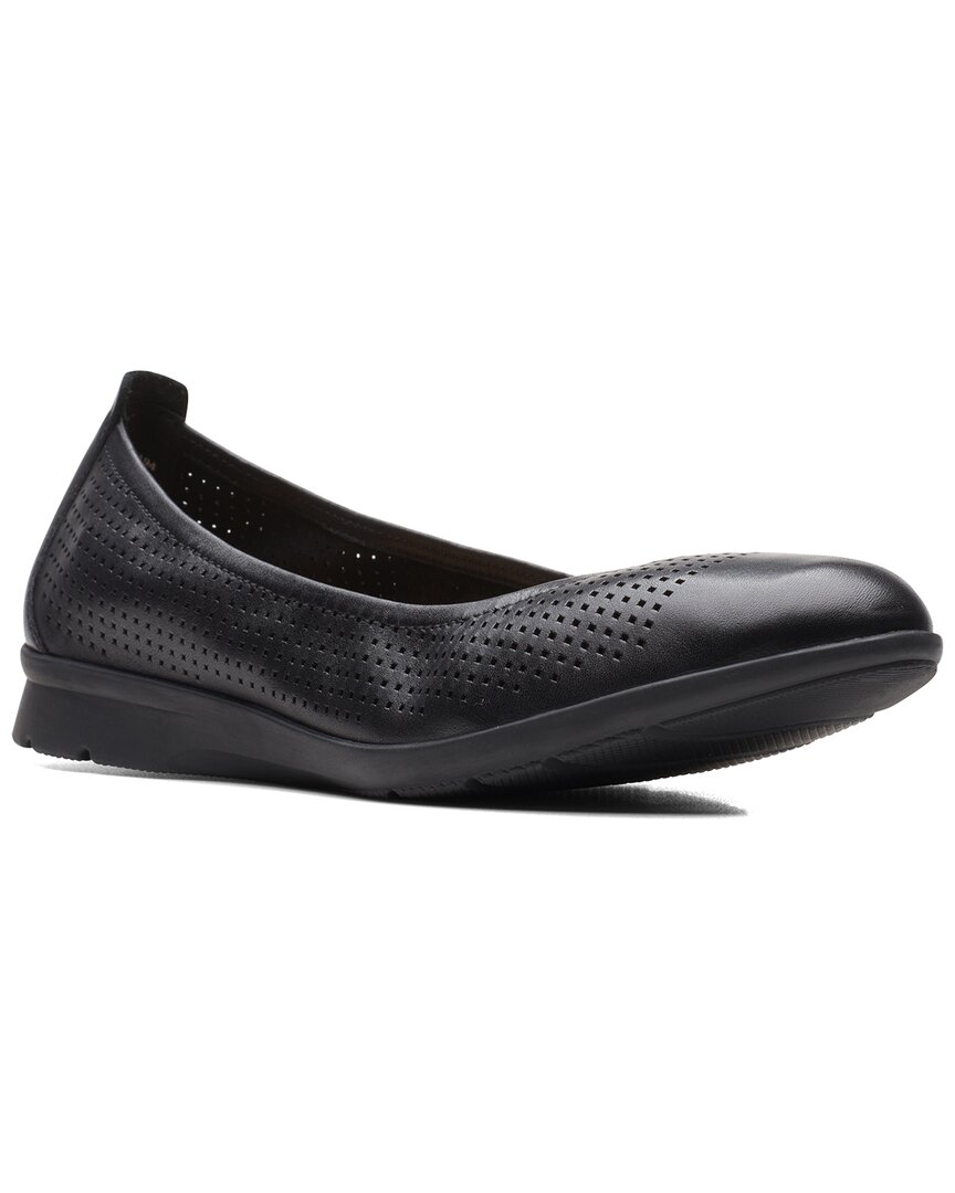 Clarks Jenette Ease Womens Slip On Leather Loafers In Black Leather