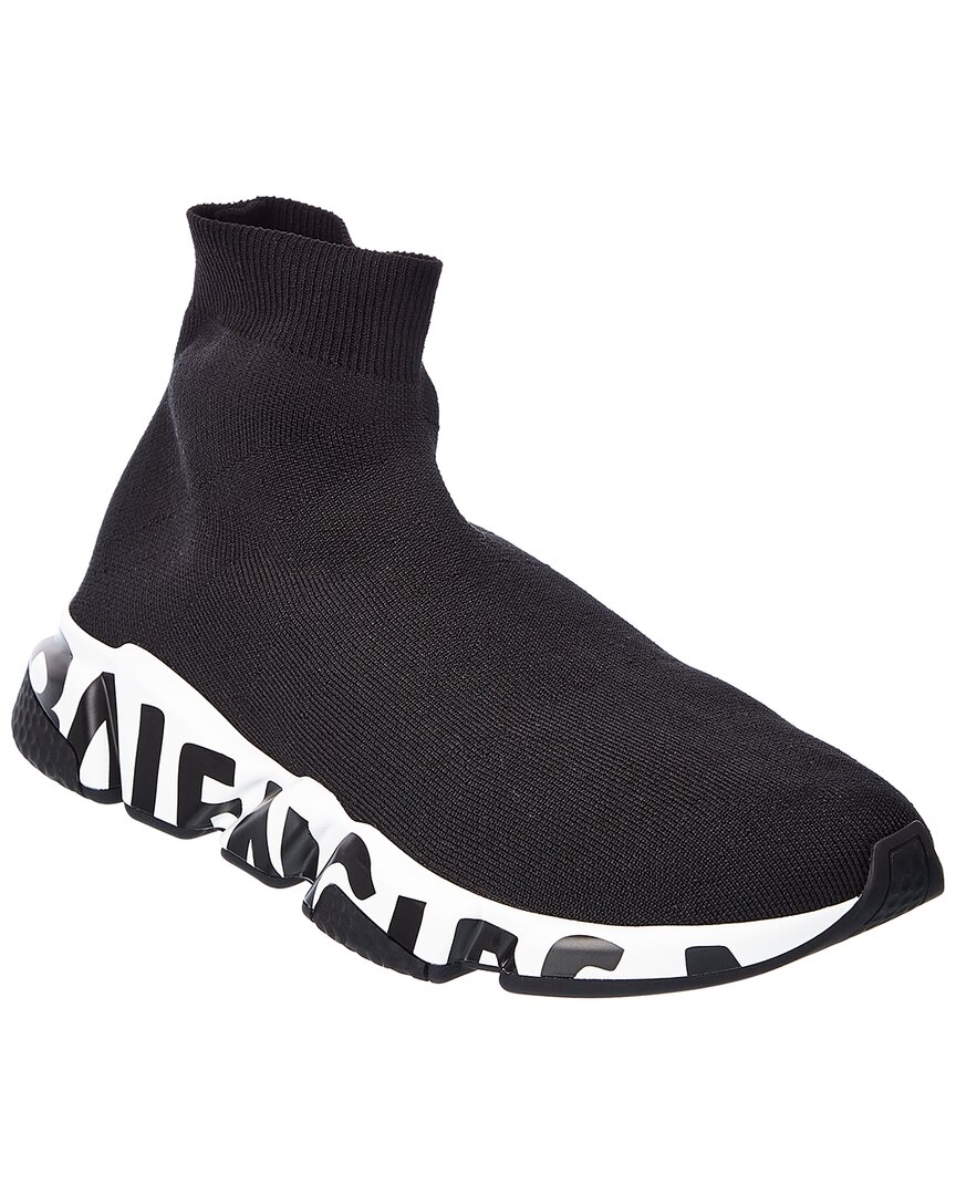 Balenciaga Speed Graffiti Sock Sneaker In Black