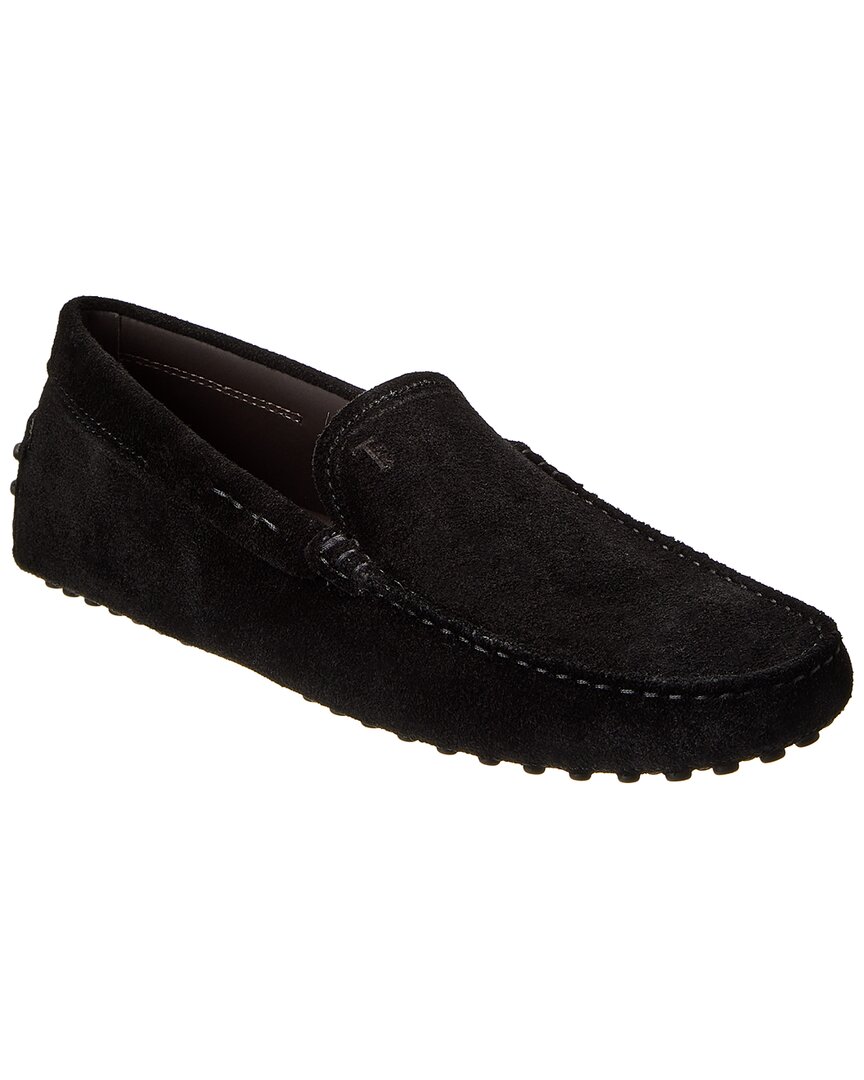 Tod's Gommini Suede Driver In Black