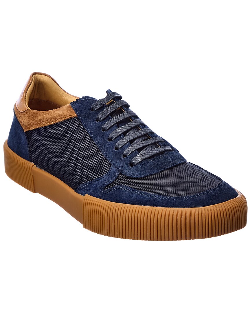 French Connection Haruko Suede-trim Sneaker In Blue