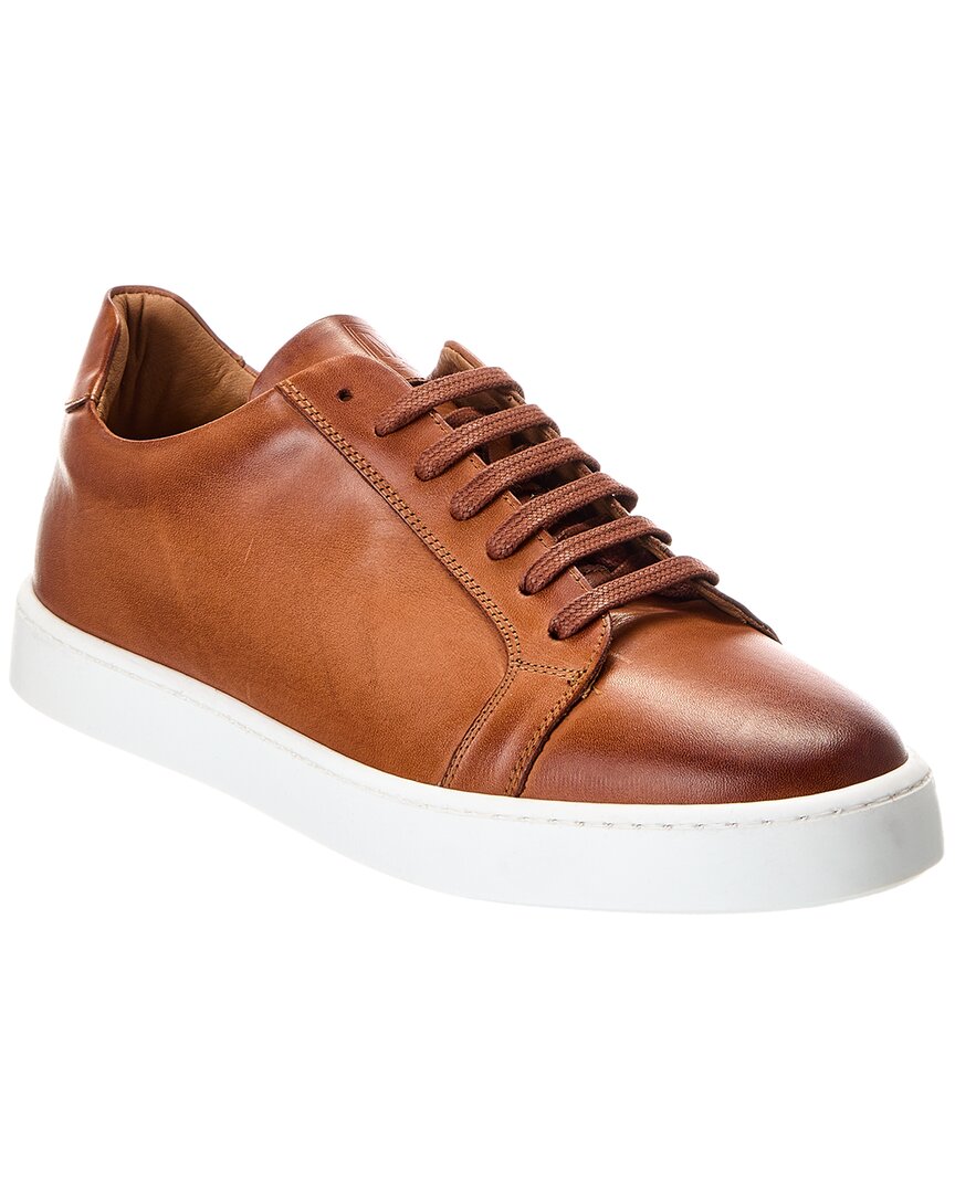 Shop M By Bruno Magli Magnfico Leather Sneaker In Brown