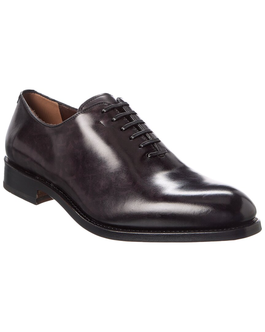 Ferragamo Angiolo Leather Oxford In Grey