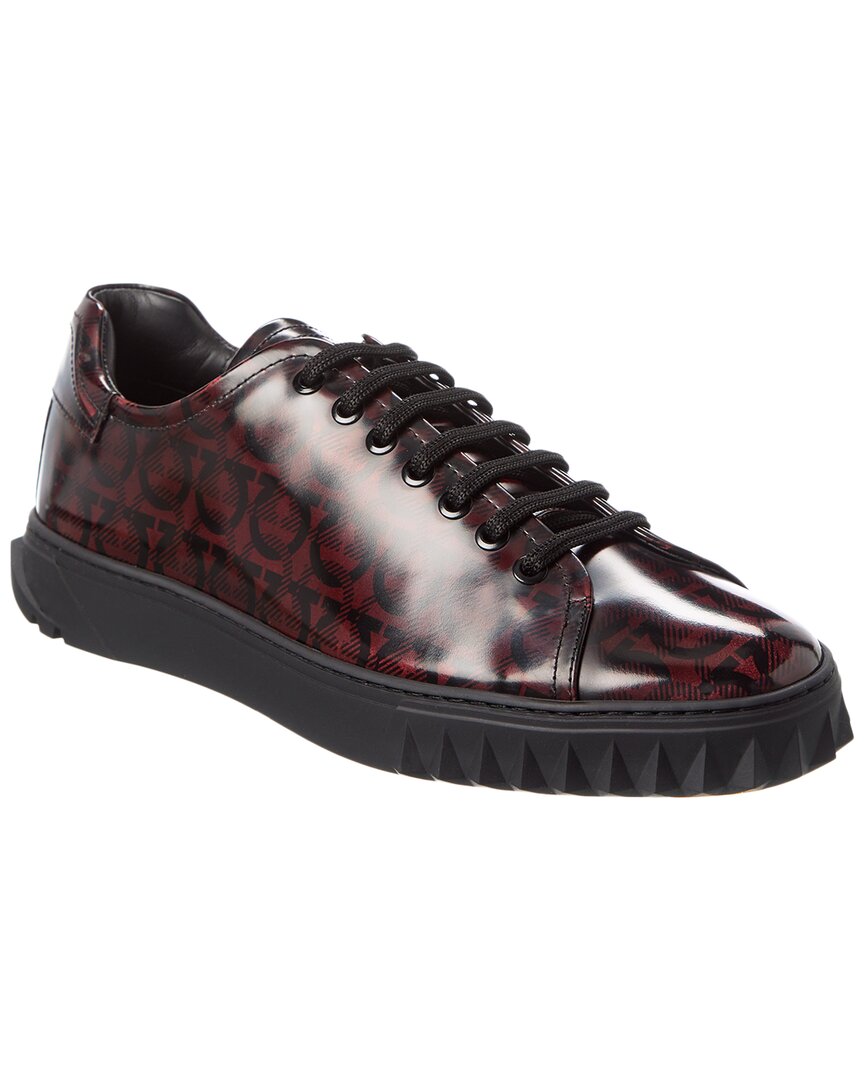 Ferragamo Cube Leather Sneaker In Red