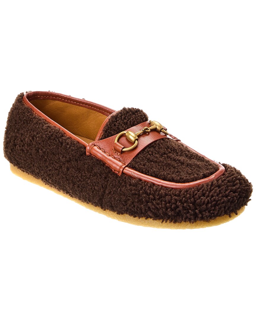 GUCCI GUCCI SHEARLING & LEATHER LOAFER
