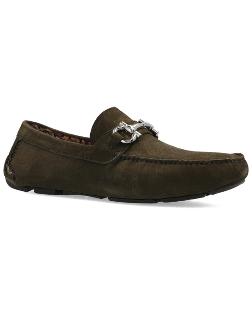Ferragamo Leather Loafer 53169 Green In Green