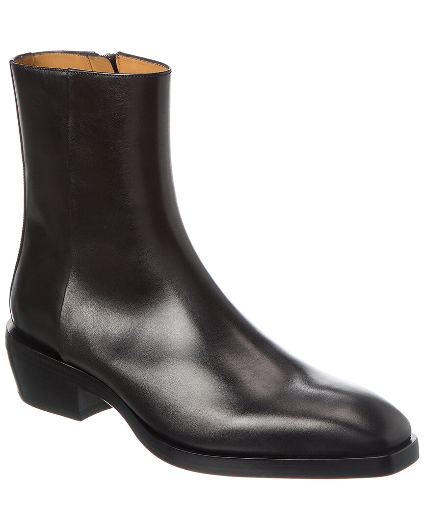 Ferragamo Leather Boot In Black