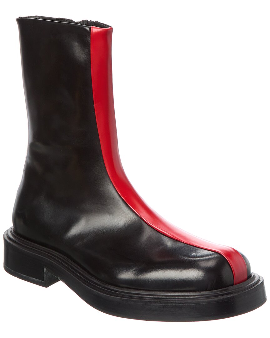 Ferragamo Florentia Contrasting Insert Ankle Boots In Black