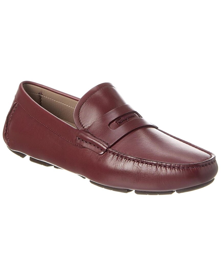 Ferragamo Man Loafers Garnet Size 8 Soft Leather In Brown