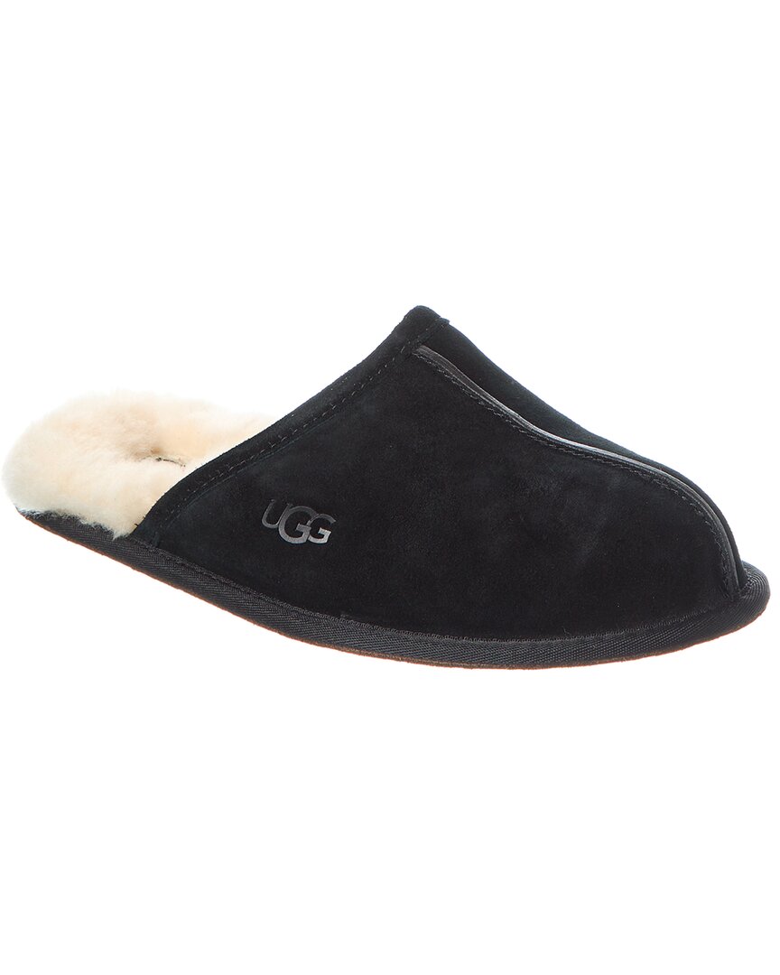 Ugg Mens Cushioned Footbed Suede Slide Slippers In Black