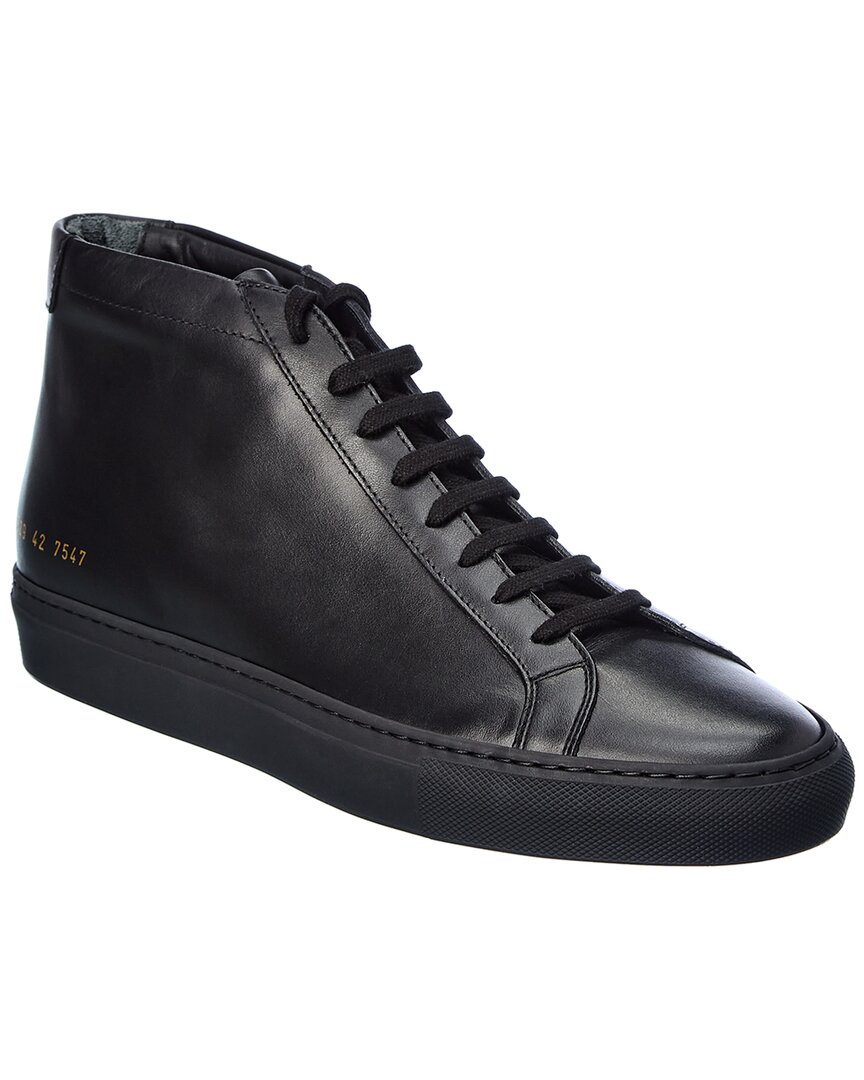 Common Projects Original Achilles High Sneakers In Black Leather In Black