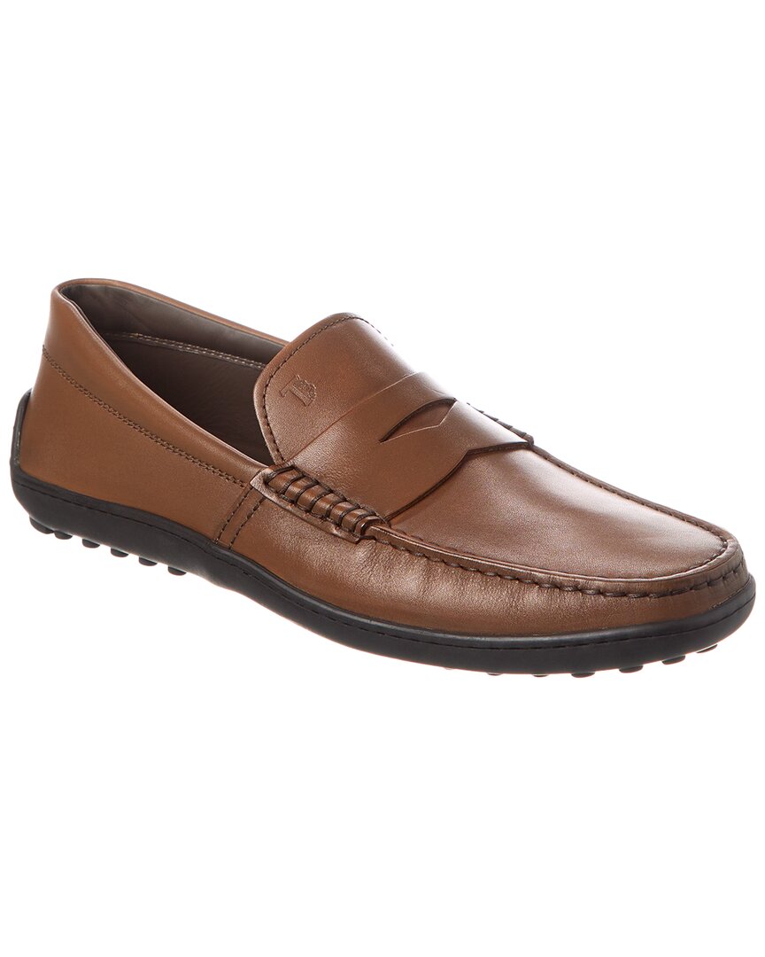 Tod's Man Loafers Chocolate Brown Size 8 Soft Leather In Brown