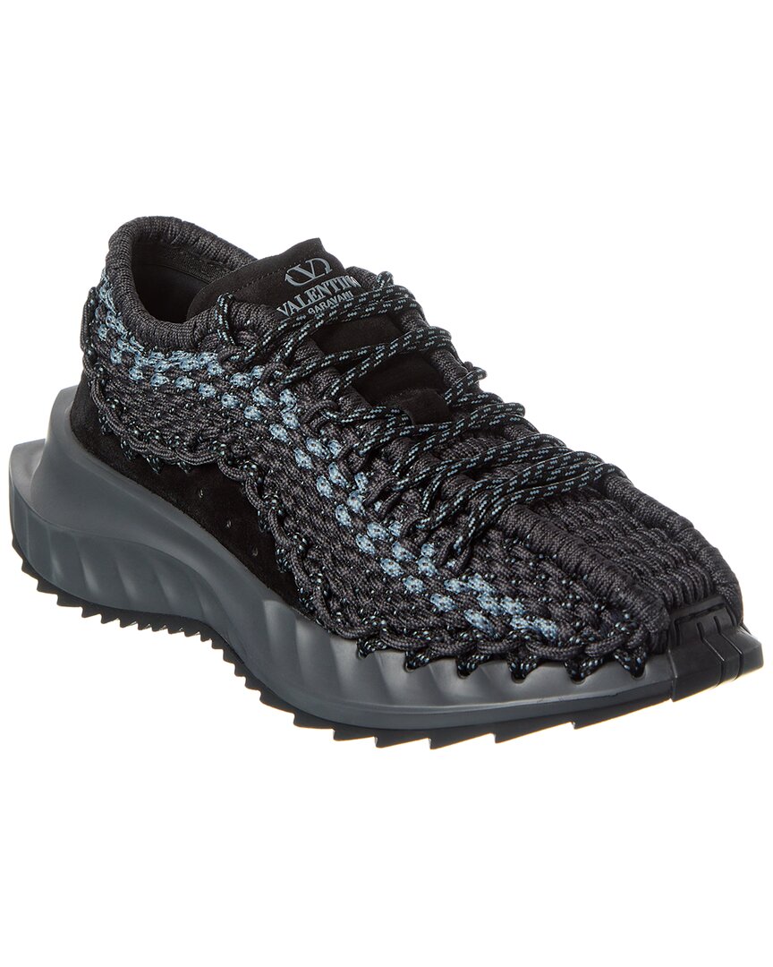 Valentino The Logo Is Tied With Low-top Casual Sneakers In Grey