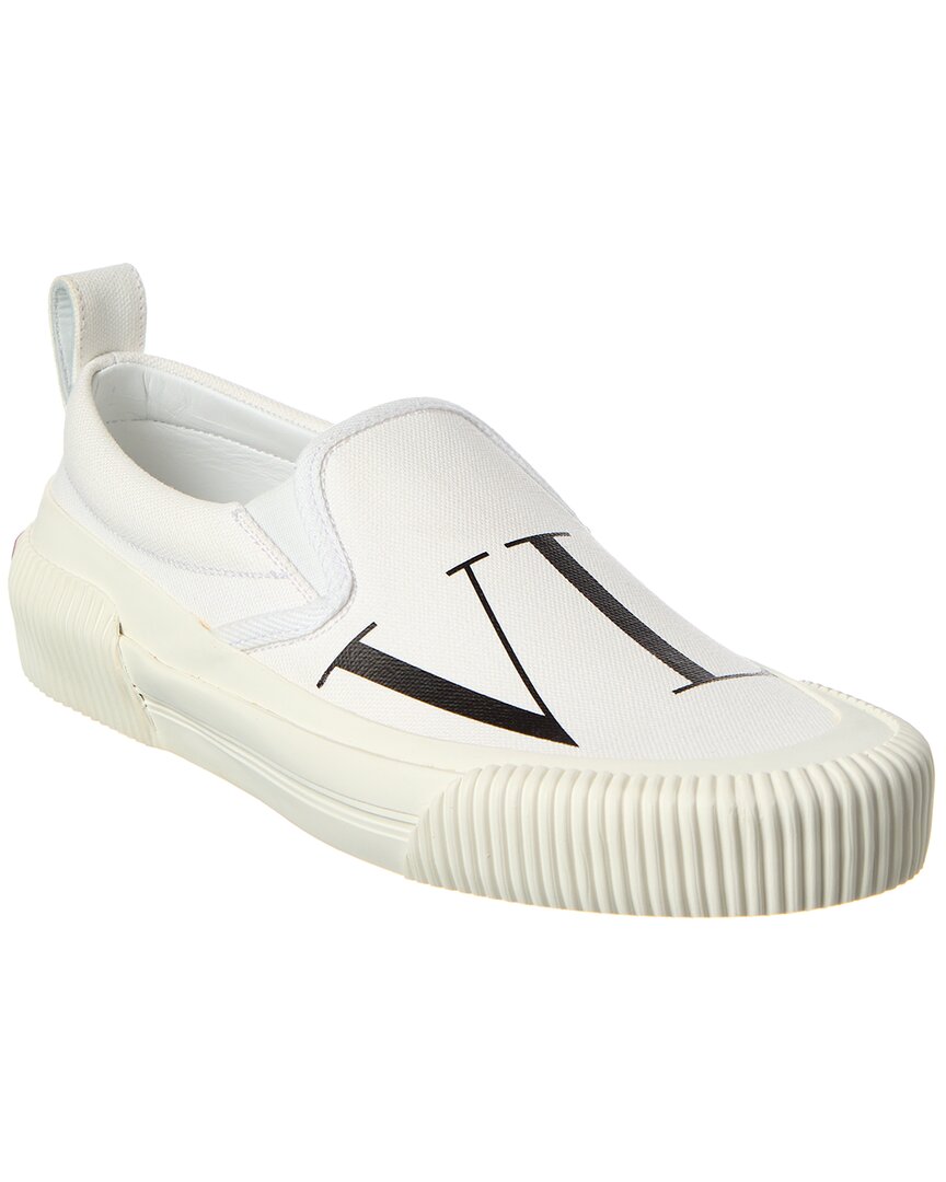 Valentino Vltn Canvas Slip-on Sneaker In White