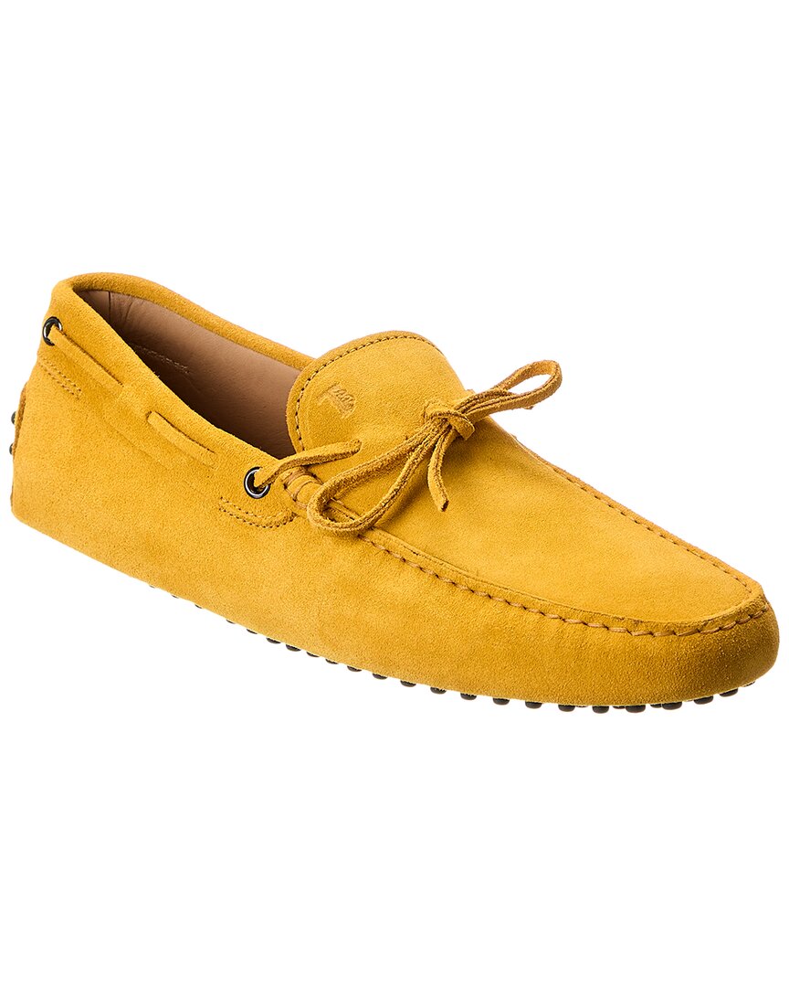 Tod's Gommino Driving Shoes In Suede In Yellow