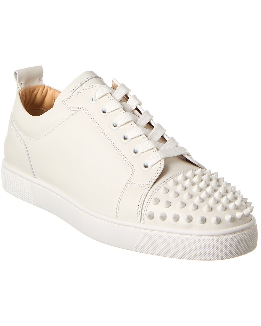 Christian Louboutin Louis Junior Spikes Leather Sneakers In White