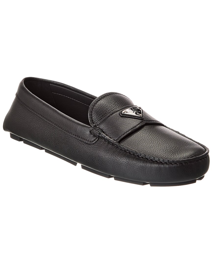 Prada Drive Leather Loafers In Black