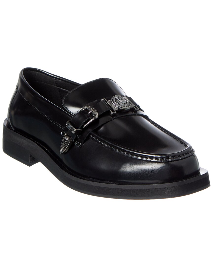 Karl Lagerfeld Box Leather Loafer In Black