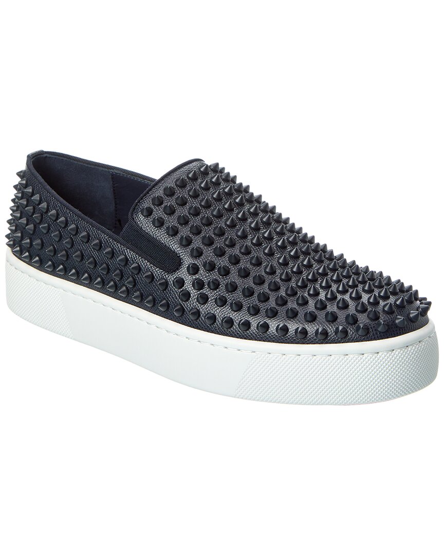 Christian Louboutin Leather Slip-on Sneaker In Black