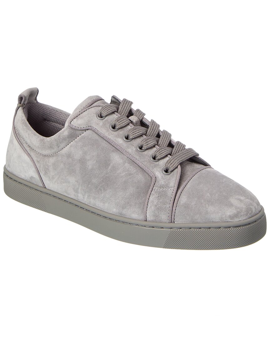 Christian Louboutin Louis Junior Suede Sneakers In Grey