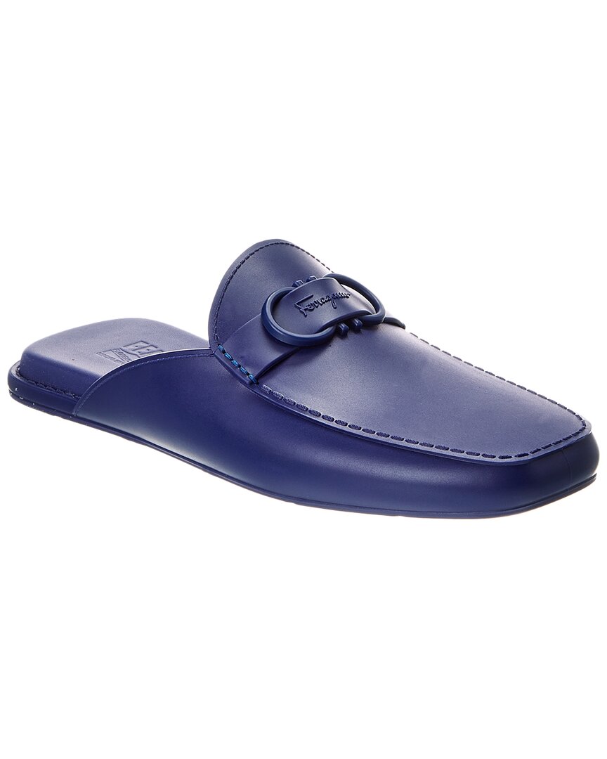 Ferragamo Jelly Mule In Blue
