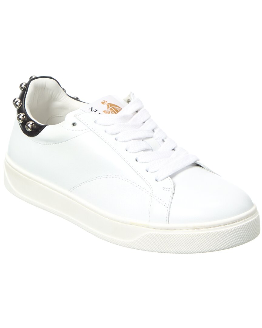 Lanvin Stud-embellished Leather Sneakers