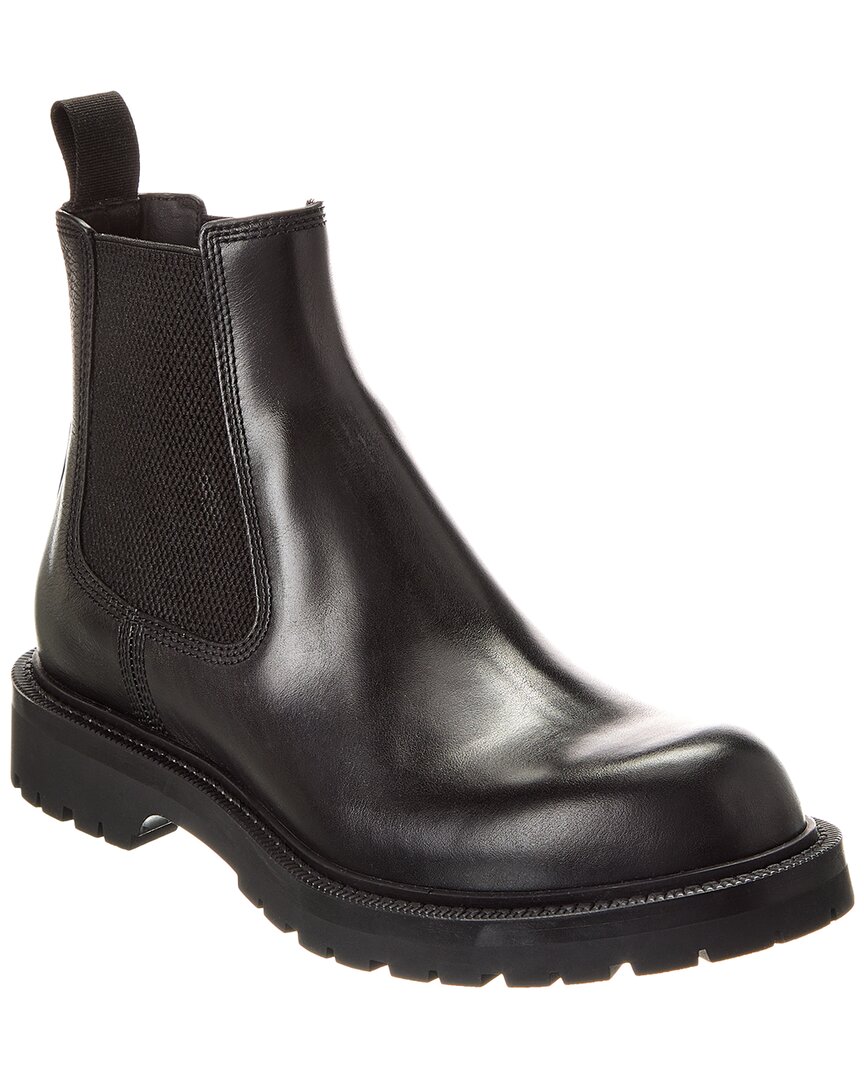 Gucci Web Leather Bootie In Black