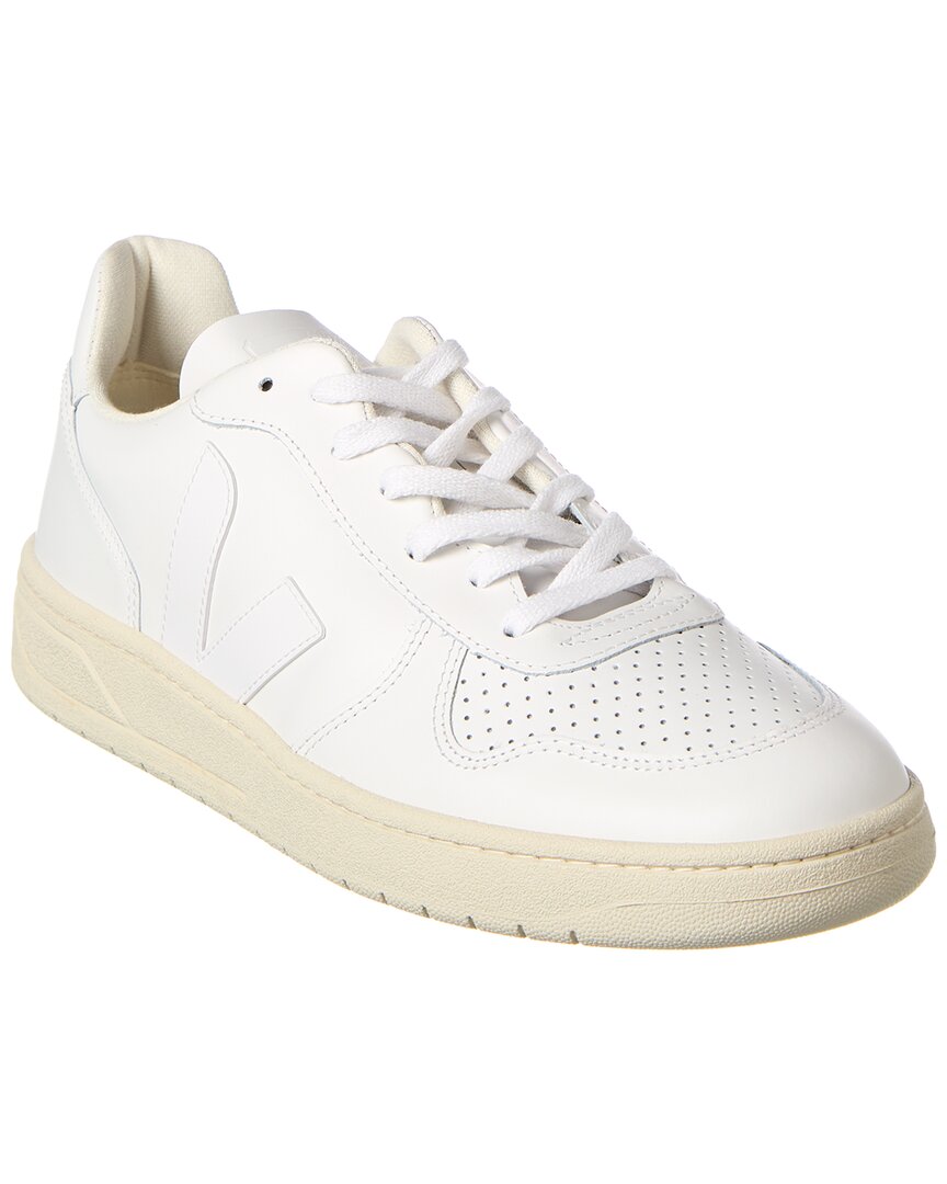 Veja Mens V-90 O.t Leather Extra White Trainers In White