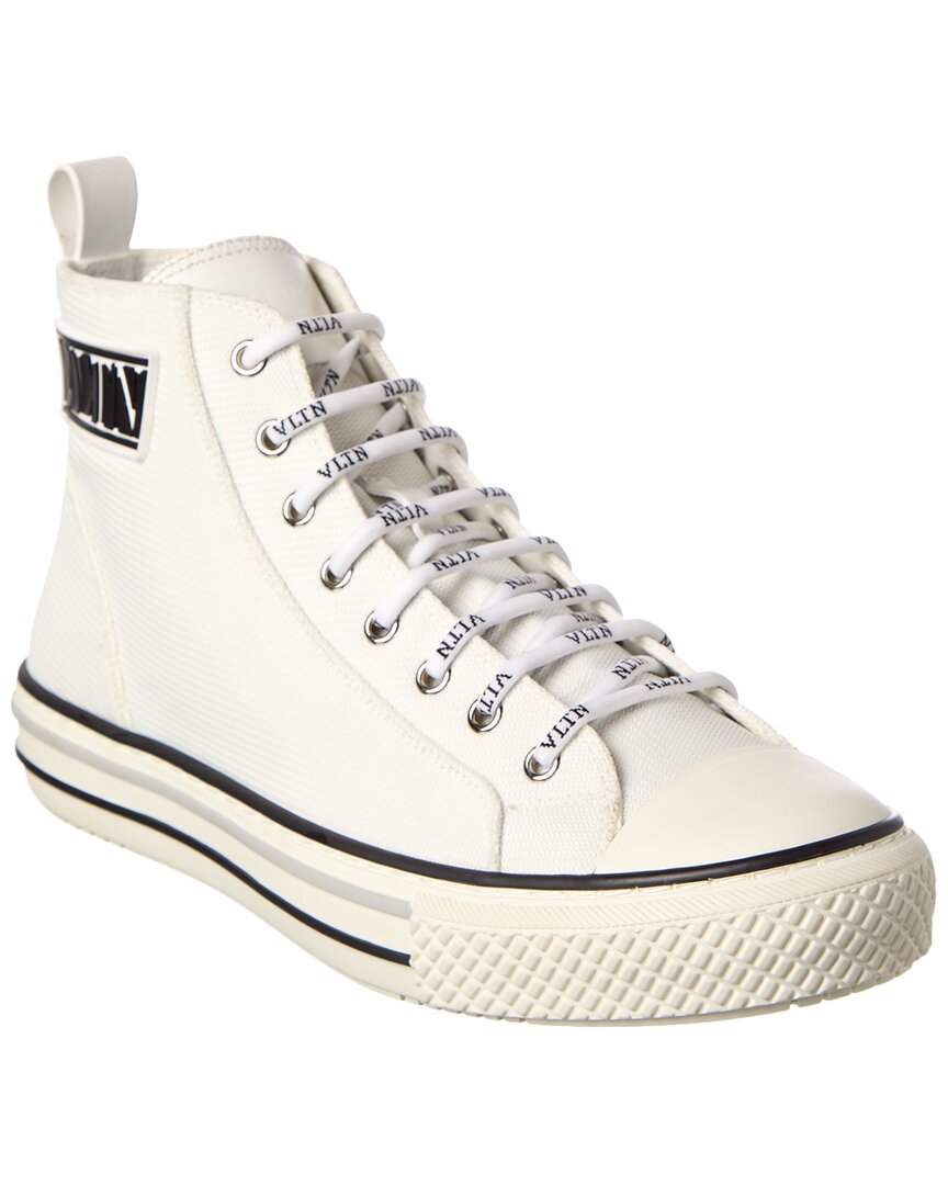 Valentino Vltn Mesh High-top Sneaker In White