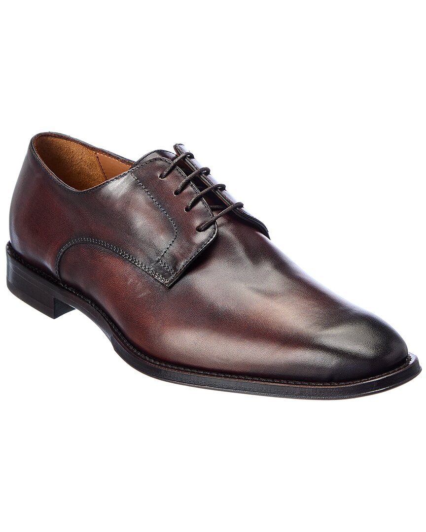Antonio Maurizi Plain Toe Leather Oxford In Brown