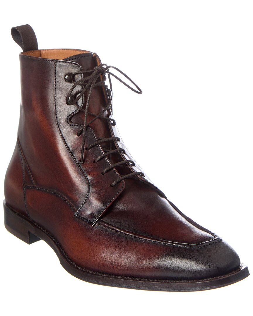 Antonio Maurizi Apron Toe Leather Boot In Brown