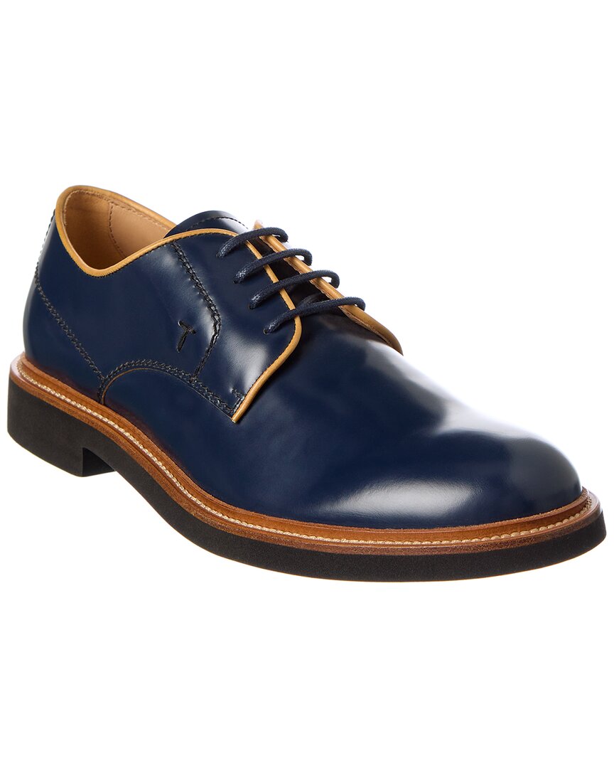 Tod's Leather Derby In Blue