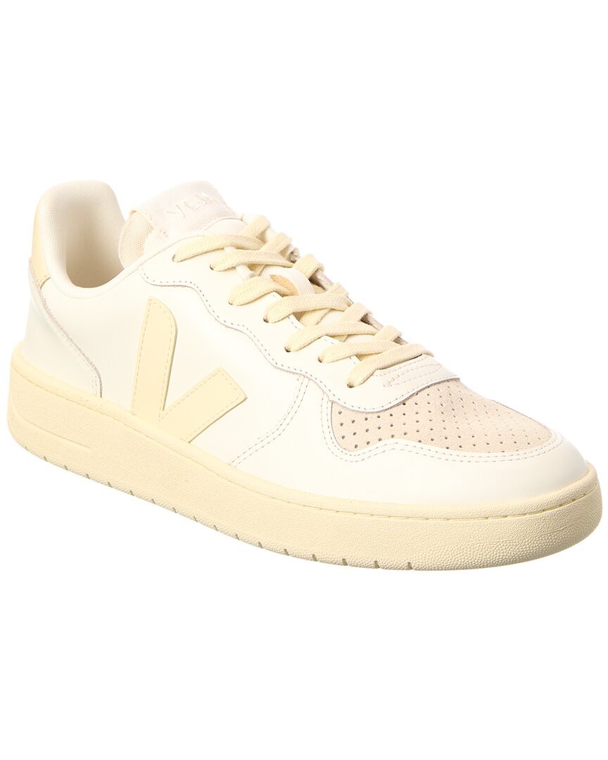 Veja V-10 Leather Sneaker In Neutral