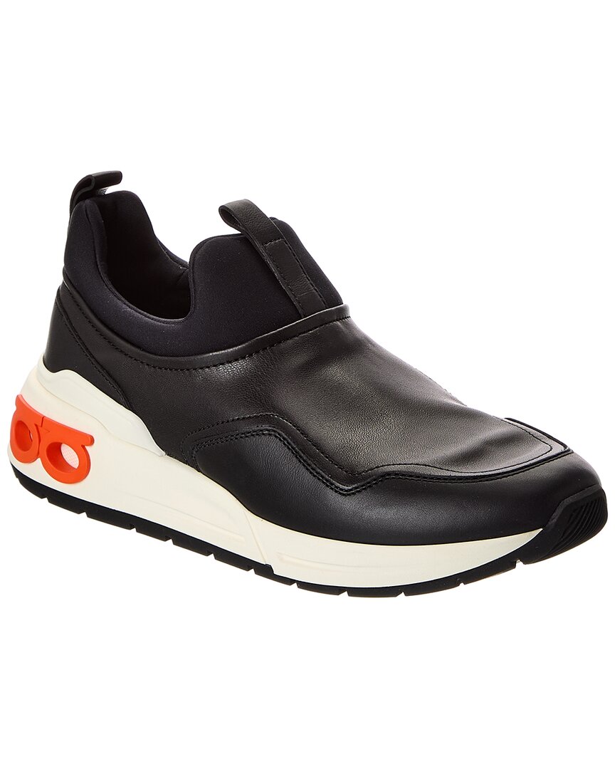Ferragamo Man Sneakers Black Size 8.5 Calfskin In Black