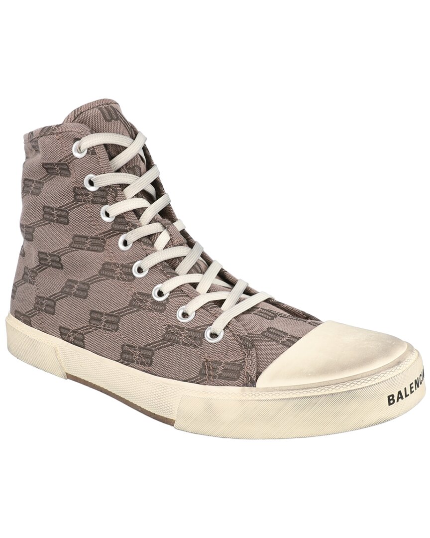 Balenciaga Paris High Top Sneakers In Brown