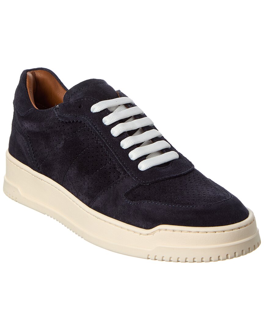 Aquatalia Cristo Suede Sneaker In Black