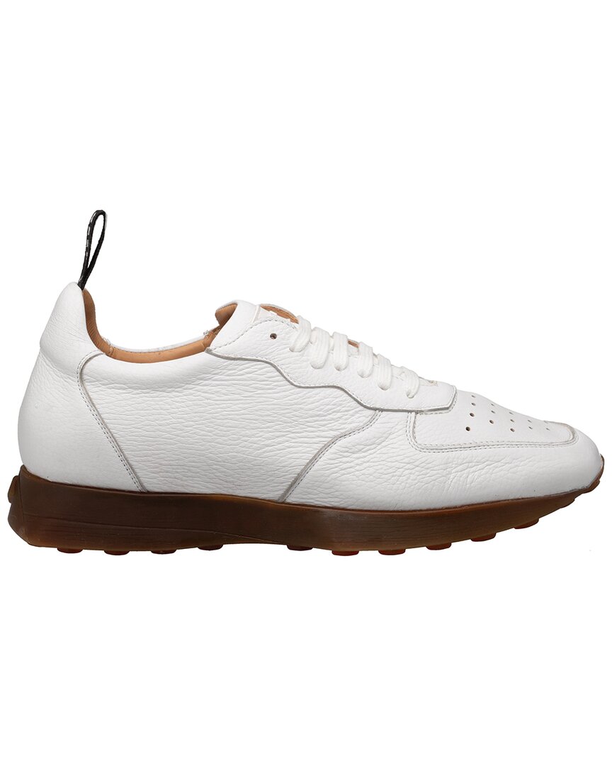 Mezlan Gerardo Deerskin Leather Sneaker In White